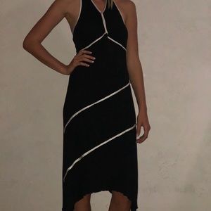 White and black dress